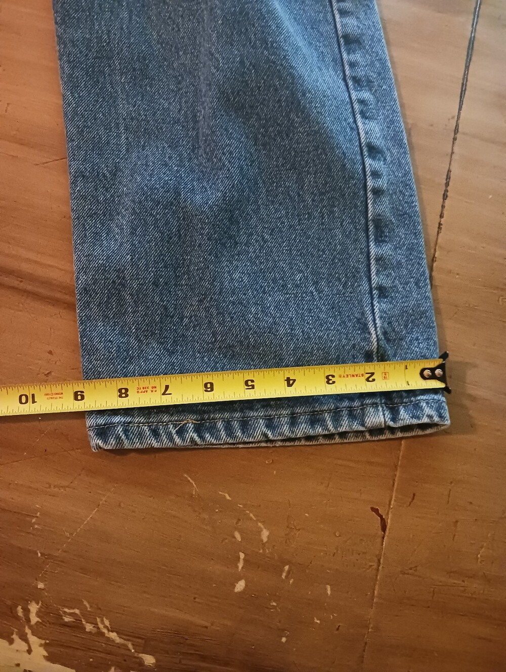 Men's Wrangler Authentics 35x32 Denim Blue Jeans EUC Cowboy Rodeo Work Manly - Picture 10 of 11